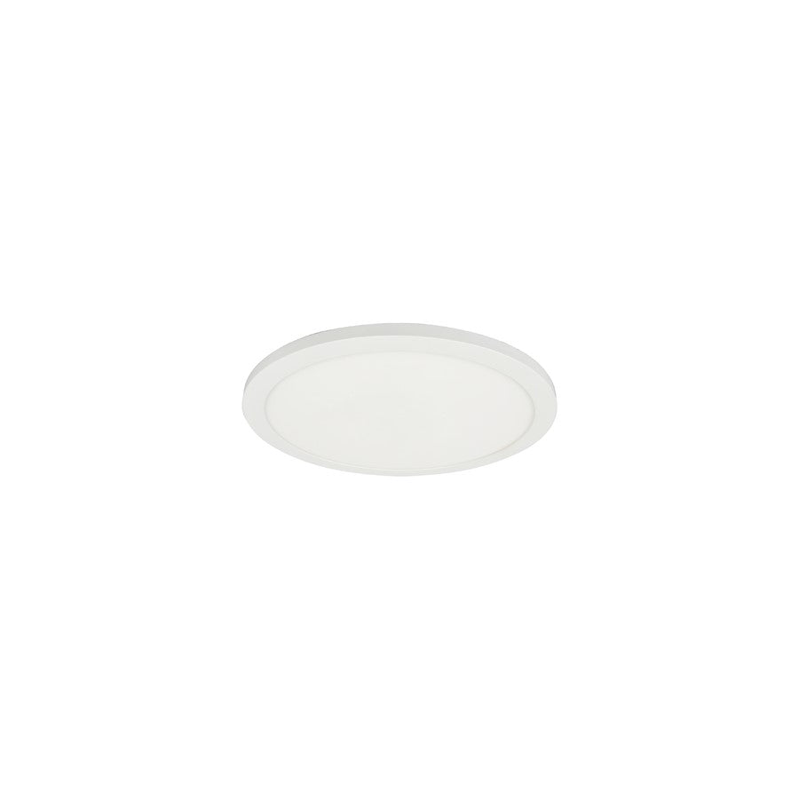 Dainolite Franchesa 1 Light 7" Flush Mount, Matte White/White - FCA-714LEDFH-MW
