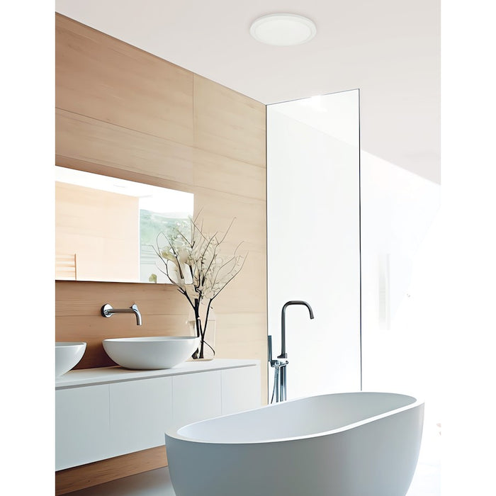 Dainolite Franchesa 1 Light 9" Flush Mount, Matte White/White