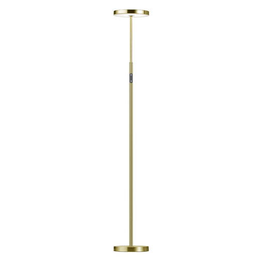 Dainolite Francine 1 Light Floor Lamp, Aged Brass/White