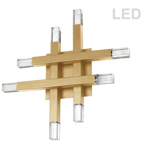 Dainolite Francesca 16in 8-Light Wall Sconce | Contemporary Aged Brass and Frosted Acrylic | Hallway & Bathroom Ambient Light | Model FCS-1432W-AGB