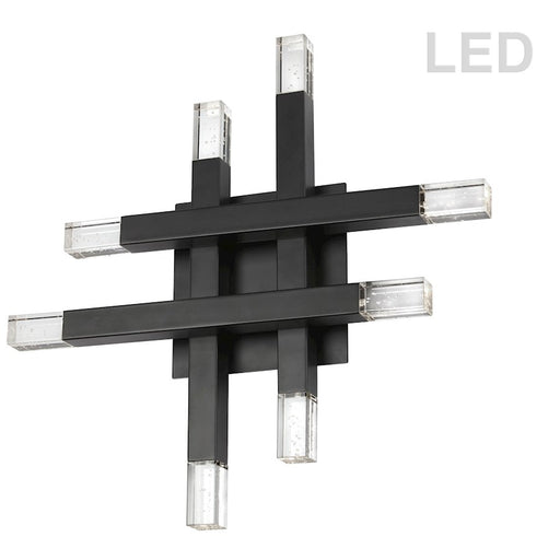 Dainolite Francesca 16in 8-Light Wall Sconce | Contemporary Matte Black and Frosted Acrylic | Hallway & Bathroom Ambient Light | Model FCS-1432W-MB