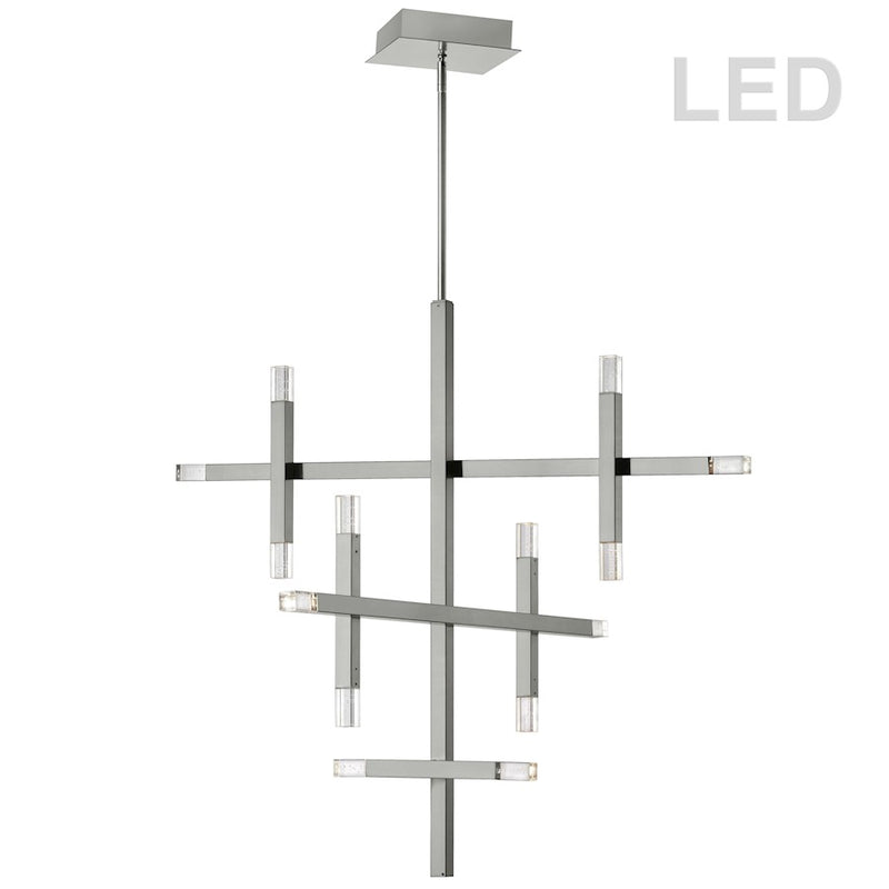 Dainolite Francesca 36in 14-Light Chandelier | Contemporary Polished Chrome and Frosted Acrylic | Dining Room & Living Room | Model FCS-3656C-PC