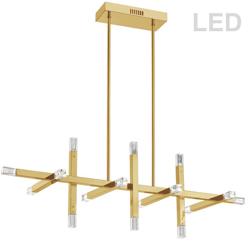 Dainolite Francesca 40in 16-Light Chandelier | Contemporary Aged Brass and Frosted Acrylic | Dining Room & Living Room | Model FCS-4064HC-AGB