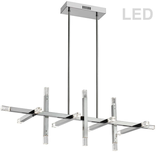 Dainolite Francesca 40in 16-Light Chandelier | Contemporary Polished Chrome and Frosted Acrylic | Living Room & Dining Room | Model FCS-4064HC-PC