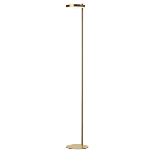 Dainolite Fia 60in 1-Light LED Floor Lamp | Transitional Aged Brass and White Acrylic | Living Room & Office | 7 x 9 x 60 in | Model FIA-6030LEDF-AGB