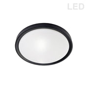 Dainolite Frida 16in 1-Light LED Flush Mount | Modern White Acrylic and Matte Black | Bedroom & Hallway | 1957 Lumens 3000K | Model FID-1630LEDFH-MB
