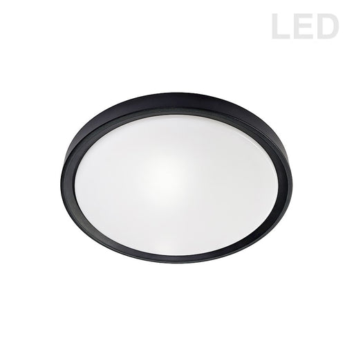 Dainolite Frida 16in 1-Light LED Flush Mount | Modern White Acrylic and Matte Black | Bedroom & Hallway | 1957 Lumens 3000K | Model FID-1630LEDFH-MB