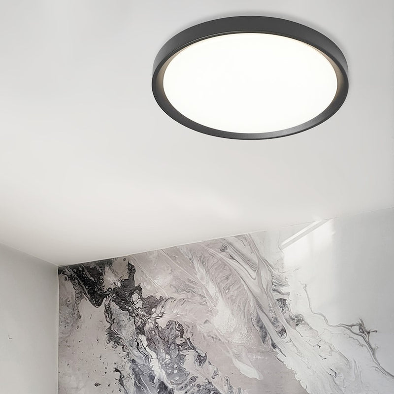 Dainolite Frida 16in 1-Light LED Flush Mount | Modern White Acrylic and Matte Black | Bedroom & Hallway | 1957 Lumens 3000K | Model FID-1630LEDFH-MB