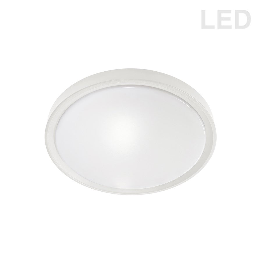 Dainolite Frida 1 Light 30W Flush Mount, Matte White