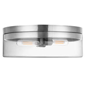Dainolite Fiona 14in 2-Light Flush Mount | Contemporary Polished Chrome and Clear Glass | Hallway & Bedroom | 14 x 14 x 6 in | Model FNA-142FH-PC-CLR