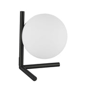 Dainolite Folgar 9in 1-Light Table Lamp | Contemporary Matte Black and Opal Glass | Bedroom & Living Room | 9 x 13 x 11 in | Model FOL-101T-MB