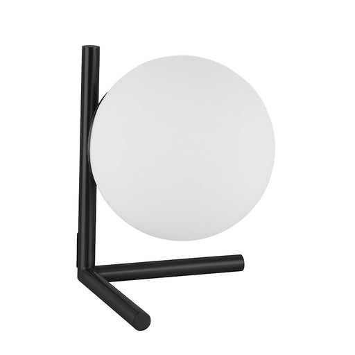 Dainolite Folgar 9in 1-Light Table Lamp | Contemporary Matte Black and Opal Glass | Bedroom & Living Room | 9 x 13 x 11 in | Model FOL-101T-MB