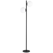 Dainolite Folgar 67in 2-Light Floor Lamp | Contemporary Matte Black and White Opal Glass | Living Room & Bedroom Ambient Light | Model FOL-662F-MB