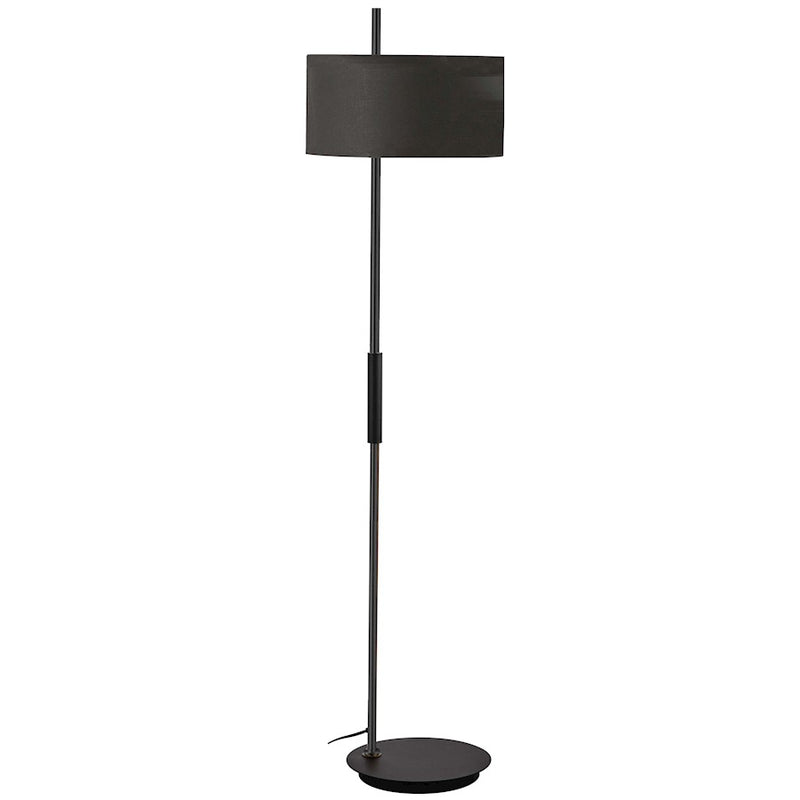 Dainolite Fitzgerald 62in 1-Light Floor Lamp | Modern Matte Black Metal and Black Fabric Shade | Living Room & Office Ambient Light | Model FTG-622F-MB-BK