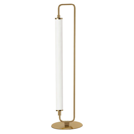 Dainolite Freya 26in 1-Light LED Table Lamp | Transitional Aged Brass and White Acrylic | Bedroom & Office Desk | Model FYA-2620LEDT-AGB