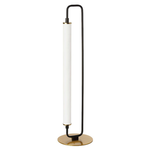 Dainolite Freya 26in 1-Light LED Table Lamp | Transitional Matte Black and Aged Brass with White Acrylic | Bedroom | Model FYA-2620LEDT-MB-AGB