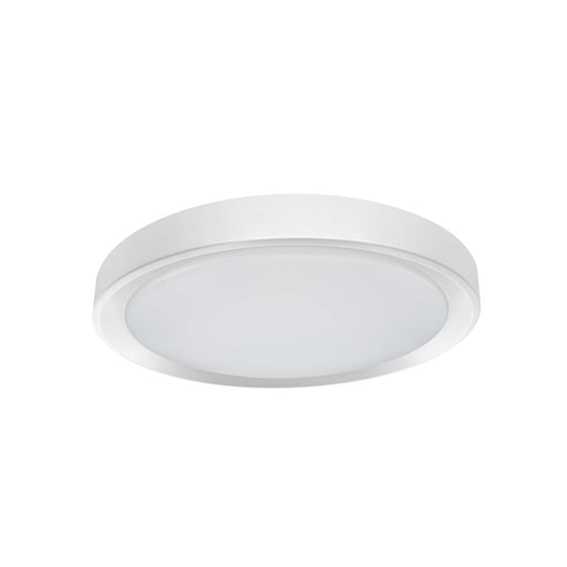 Dainolite Flynn 12in 1-Light LED Flush Mount | Modern Matte White and White Polystyrene | Hallway & Bedroom | Model FYN-1224LEDFH-MW