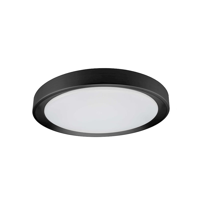 Dainolite Flynn 12in 1-Light Flush Mount | Modern Sandy Black Metal and White Polystyrene | Foyer & Hallway | 2000 Lumens | Model FYN-1224LEDFH-SB