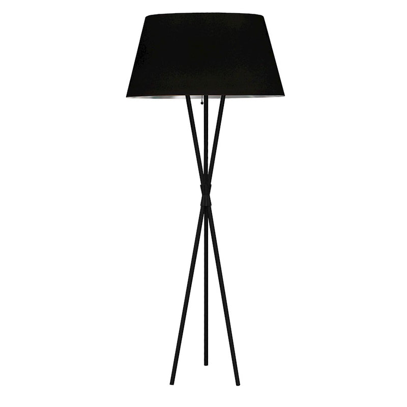 Dainolite GAB 1-Light Floor Lamp | Modern Matte Black Metal | Living Room & Bedroom Reading Lamp | 150W Max, 63 in H | Model GAB-601F-MB-697
