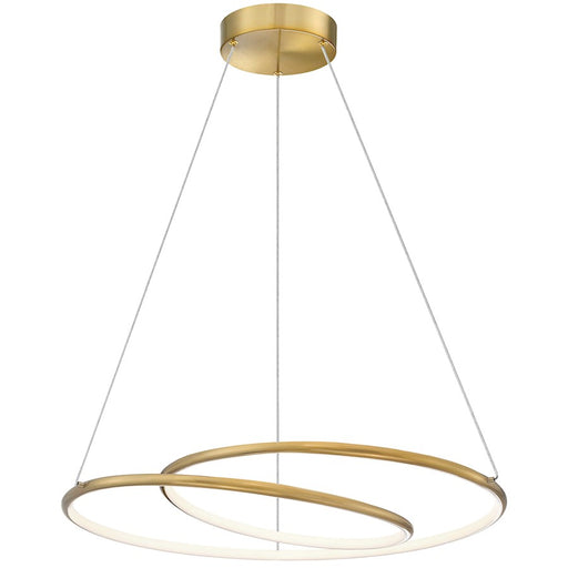 Dainolite Gabriel 24in 1-Light Chandelier | Contemporary Aged Brass and White Silicone | Dining Room & Foyer | 24 x 24 x 3 in | Model GBL-2438LEDC-AGB