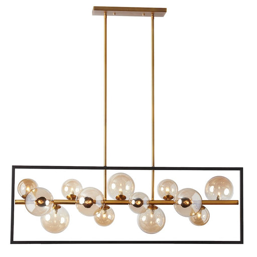 Dainolite Glasgow 13-Light Pendant | Matte Black and Vintage Bronze | Kitchen Island & Dining Room | Model GLA-4213HP-MB-VB