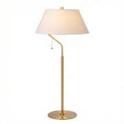 Dainolite Geraldine 14in 1-Light Table Lamp | Contemporary Aged Brass Metal and White Fabric Shade | Desk & Bedside | 14 x 14 x 28 | Model GRD-281T-AGB-WH