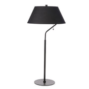 Dainolite Geraldine 14in 1-Light Table Lamp | Contemporary Matte Black Metal and Black Fabric Shade | Desk & Bedside | 14 x 14 x 28 | Model GRD-281T-MB-BK