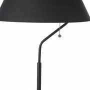 Dainolite Geraldine 14in 1-Light Table Lamp | Contemporary Matte Black Metal and Black Fabric Shade | Desk & Bedside | 14 x 14 x 28 | Model GRD-281T-MB-BK