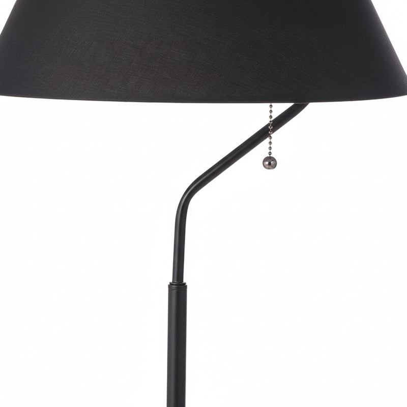 Dainolite Geraldine 14in 1-Light Table Lamp | Contemporary Matte Black Metal and Black Fabric Shade | Desk & Bedside | 14 x 14 x 28 | Model GRD-281T-MB-BK
