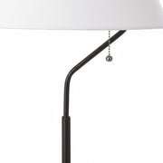 Dainolite Geraldine 14in 1-Light Table Lamp | Contemporary Matte Black Metal and White Fabric Shade | Bedroom & Office Desk Lamp | Model GRD-281T-MB-WH
