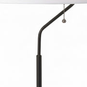 Dainolite Geraldine 14in 1-Light Table Lamp | Contemporary Matte Black Metal and White Fabric Shade | Bedroom & Office Desk Lamp | Model GRD-281T-MB-WH