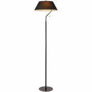 Dainolite Geraldine 16.5in 1-Light Floor Lamp | Contemporary Matte Black Metal and Black Fabric Shade | Living Room & Office | 800 | Model GRD-641F-MB-BK