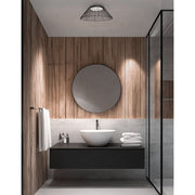 Dainolite Georgette 24in 1-Light LED Flush Mount | Contemporary Black Metal and White Acrylic | Living Room & Bedroom | Model GRG-2430LEDFH-MB-BK