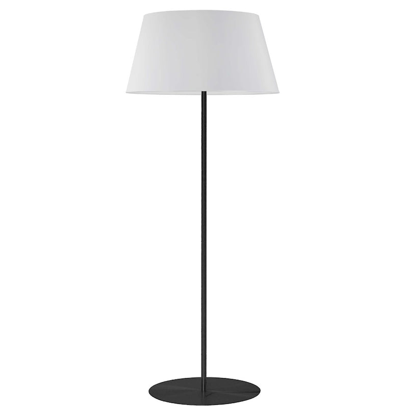 Dainolite Gretchen 62in 1-Light Floor Lamp | Transitional Matte Black and White Fabric | Office & Bedroom Reading Lamp | Model GTC-R631F-MB-WH