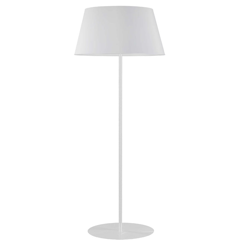 Dainolite Gretchen 62in 1-Light Floor Lamp | Transitional Matte White and White Fabric | Office & Bedroom Reading Lamp | Model GTC-R631F-MW-WH