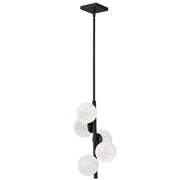 Dainolite Giovanna 10in 5-Light Pendant | Contemporary Matte Black and Alabaster Glass | Kitchen Island & Dining Room | Model GVA-175P-MB