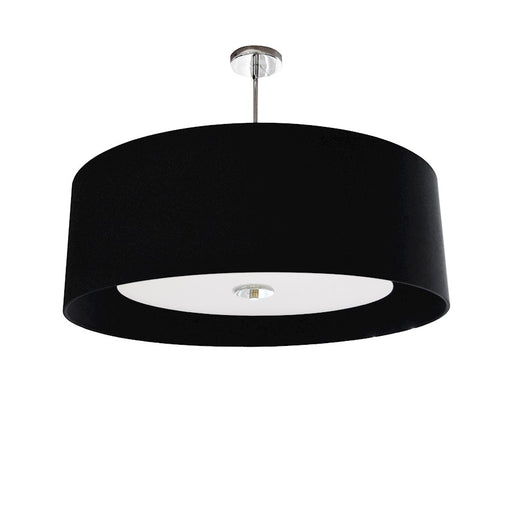 Dainolite Helena 22in 4-Light Pendant | Contemporary Polished Chrome and Black Laminated Fabric | Kitchen Island & Dining Room | Model HEL-224P-PC-BW