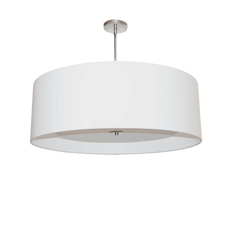 Dainolite Helena 22in 4-Light Pendant | Contemporary Polished Chrome and White Fabric | Dining Room & Kitchen Island | Model HEL-224P-PC-WH