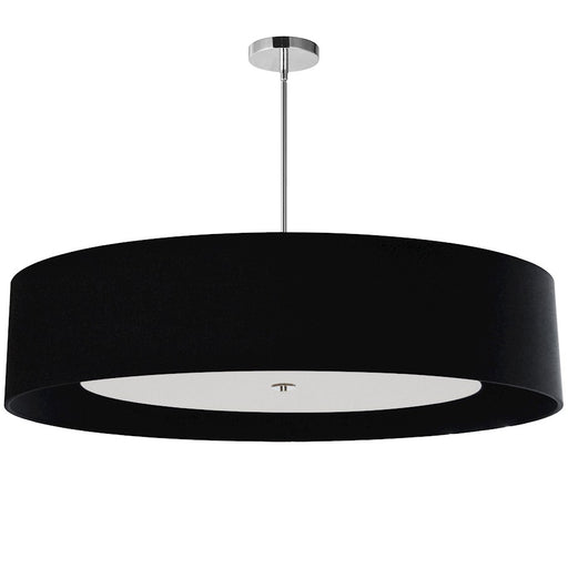 Dainolite Helena 40in 6-Light Pendant | Industrial Black Fabric and Polished Chrome Metal | Kitchen Island & Dining Room | Model HEL-406P-PC-BW