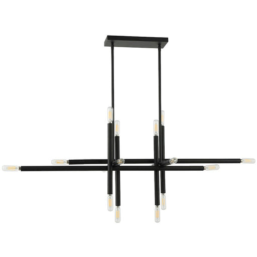 Dainolite Kanata 40in 16-Light Pendant | Modern Matte Black Metal | Dining Room & Living Room | 40 x 14 x 14 in | Model KAN-4016HP-MB