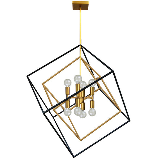 Dainolite Kappa 27in 8-Light Pendant | Vintage Bronze and Matte Black Steel | Kitchen Island & Dining Room | 25 x 27 x 30 in | Model KAP-278P-VB-MB