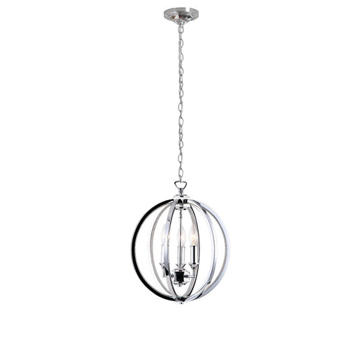 Dainolite Karland 14in 3-Light Chandelier | Polished Chrome and Crystal Banding | Dining Room & Bedroom | 14 x 14 x 15 in | Model KAR-143C-PC