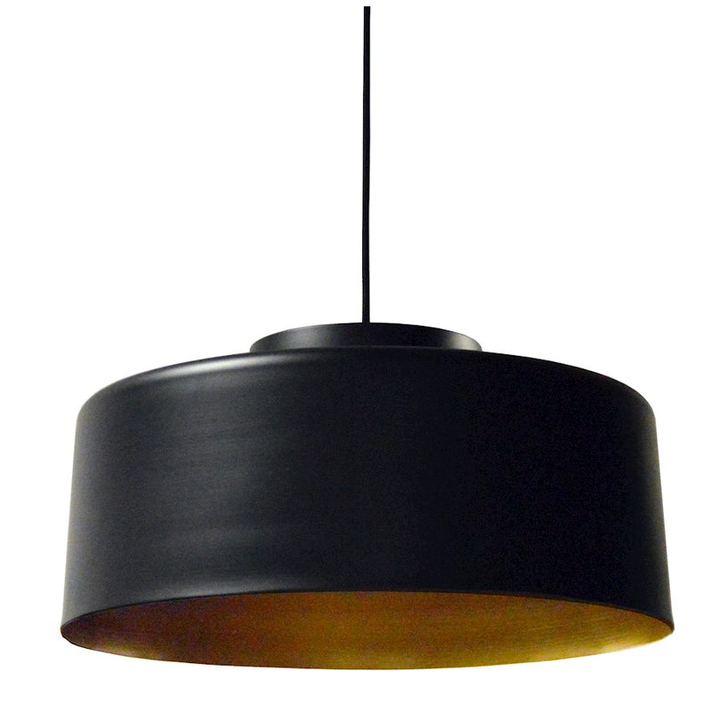 Dainolite Kup 20in 1-Light Pendant | Industrial Black and Gold Metal | Kitchen Island & Dining Room | 19.7 x 19.7 x 10.5 in | Model KUP-201P-BK-GLD