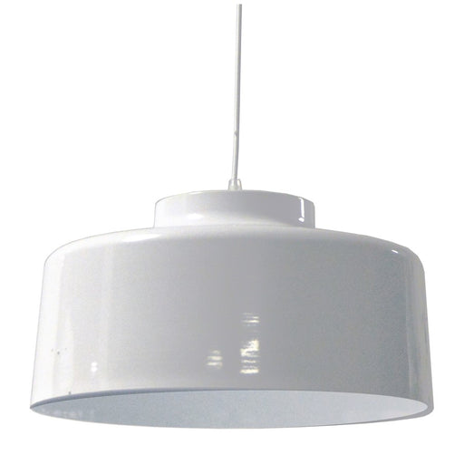 Dainolite Kup 20in 1-Light Pendant | Industrial White Metal | Kitchen Island & Dining Room | 19.7 x 19.7 x 10.5 in | Model KUP-201P-WH