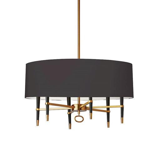 Dainolite Langford 32in 6-Light Chandelier | Vintage Bronze and Black Shade | Kitchen Island & Dining Room | 32 x 24 x 17 in | Model LAN-246C-VB-BK