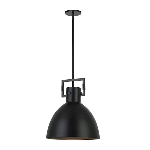 Dainolite Liberty 14in 1-Light Pendant | Contemporary Matte Black Metal | Kitchen Island & Dining Room | 14 x 14 x 17 in | Model LBY-141P-MB-MB