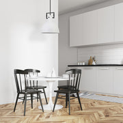 Dainolite Liberty 14in 1-Light Pendant | Contemporary Matte White and Matte Black Metal | Kitchen Island & Dining Room | Model LBY-141P-MW-MB