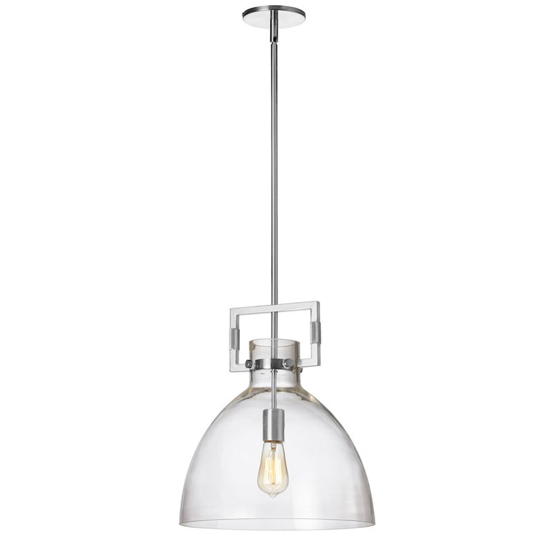 Dainolite Liberty 14in 1-Light Pendant | Contemporary Clear Glass and Polished Chrome Metal | Kitchen Island & Dining Room | Model LBY-141P-PC