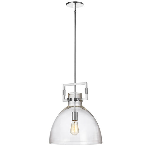 Dainolite Liberty 14in 1-Light Pendant | Contemporary Clear Glass and Polished Chrome Metal | Kitchen Island & Dining Room | Model LBY-141P-PC