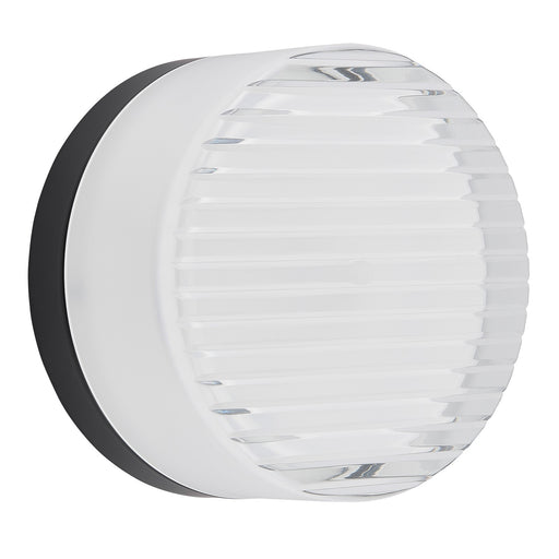 Dainolite Lucia 5.5in 1-Light LED Outdoor Wall Sconce | Modern Matte Black Metal and White Acrylic | Porch & Patio Exterior Wall | Model LUC-615LEDODW-MB